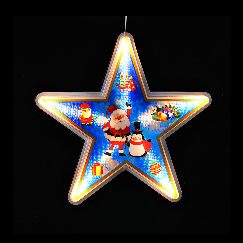 心形感恩节圣诞装饰灯室内橱窗装饰LED星星灯圣母圣诞老人彩灯详情图2