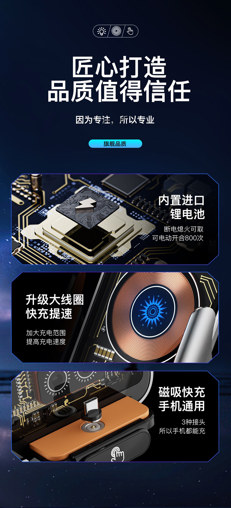 L9透明款汽车载无线充电手机支架车内智能感应开合导航磁吸车载支架详情11