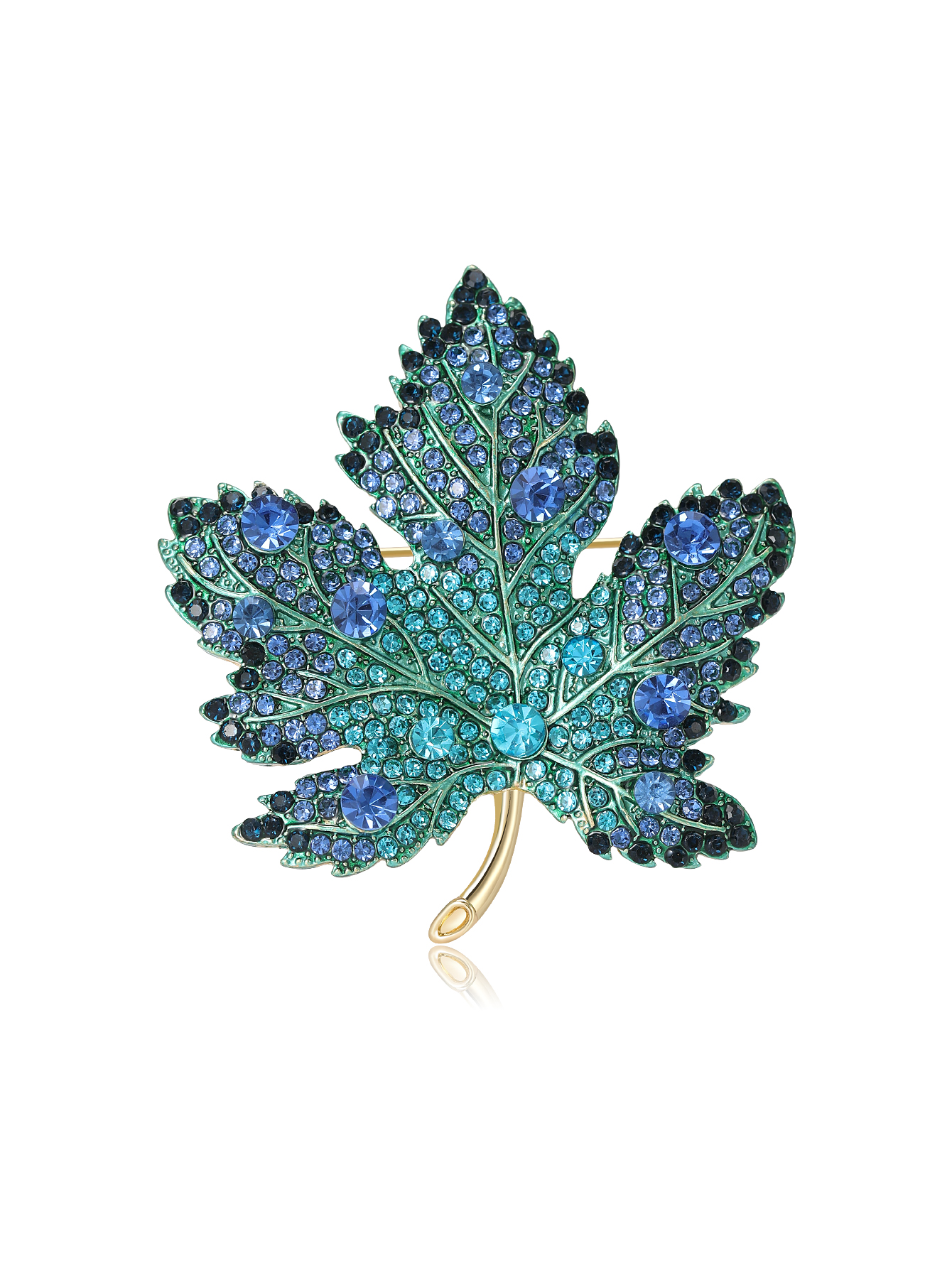 Ziyang Accessories 2024 New Style Chinese Maple Leaf Alloy rhindiamond brooch, high-end women's personalized fashion brooch, elegant brooch pin, coat carver, accessories factory direct sales Item Picture