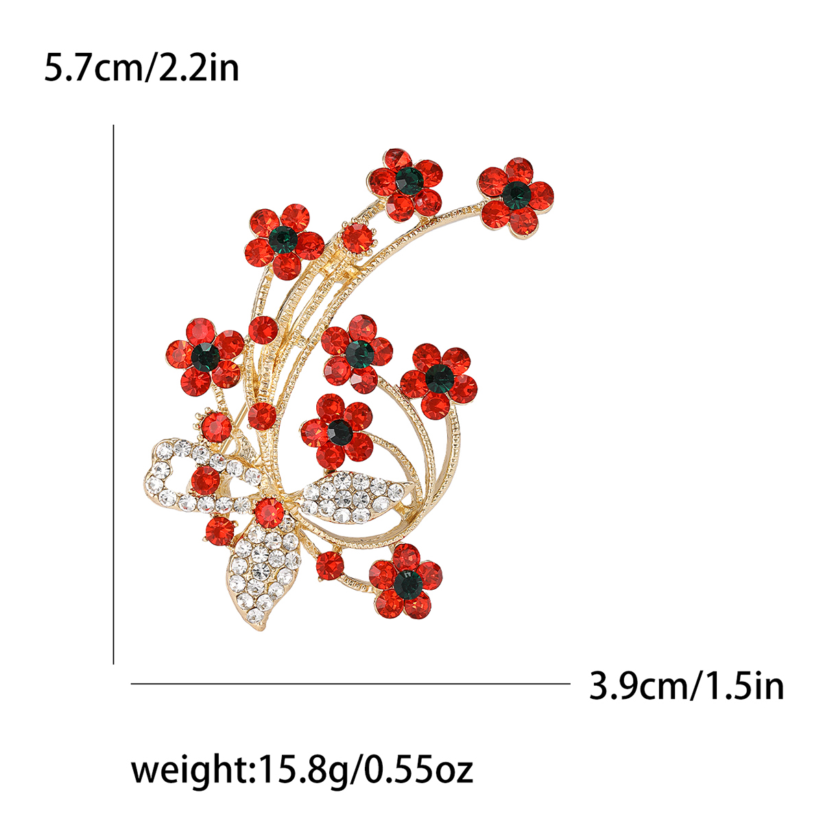 Ziyang Jewelry 2024 New Style Chinese alloy rhindiamond brooch, high-end women's personalized and fashionable brooch, elegant brooch, coat cardigan and accessory factory direct sales Specification image