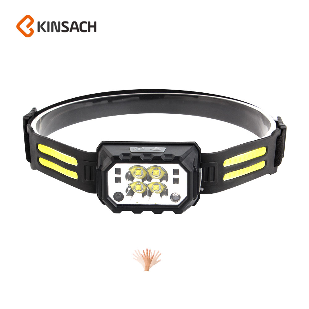 KINSACA Star Source 4*3535 lamp bead +4*SMD+40COBTYPE-C charging induction headlamp