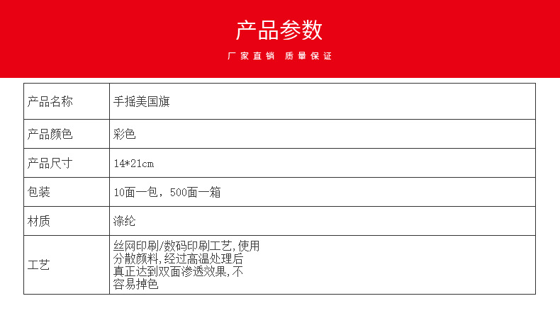 小嘟嘟XDSQ-JUSF-KMINI58-12P-1跨境供应亚马逊ebay美国披风手摇国旗手持美国迷你国旗14*21cm详情5