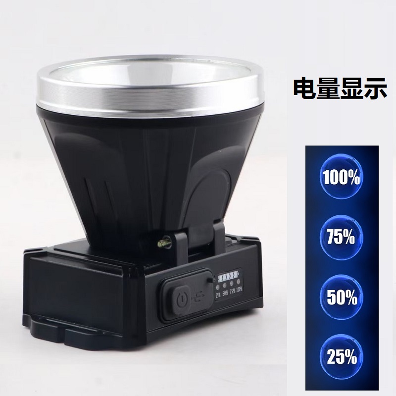 Outdoor high-intensity waterproof headlamp, LED head-mounted fishing lamp, multi-functional miner's lamp, ultra-bright work light, outdoor fishing headlamp, night running and cycling lamp, outdoor camping lighting headlamp details Picture