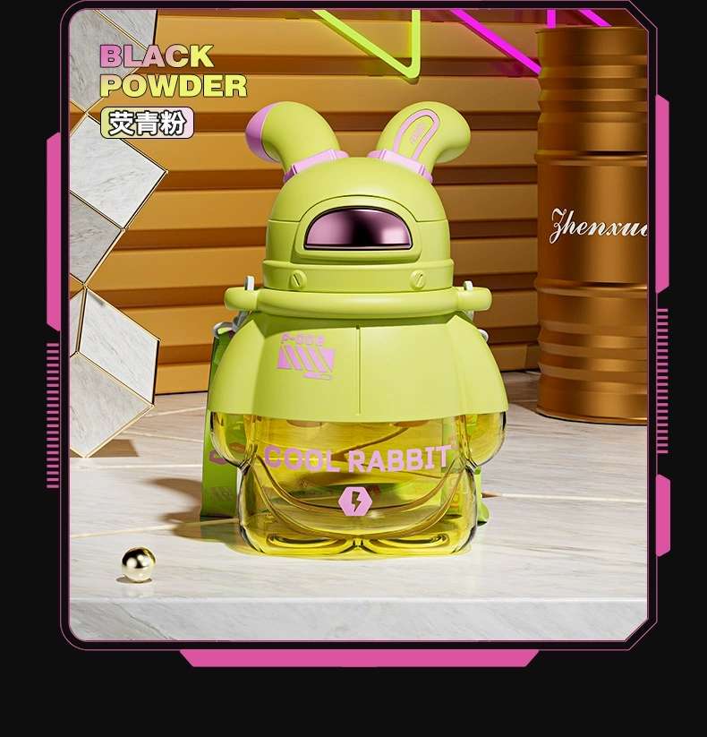 Plastic cup S98-YS8018 Lightning Rabbit Space Cup, anti-drop plastic cup, straw, popular water cup, cool and large capacity water bottle detail image 19