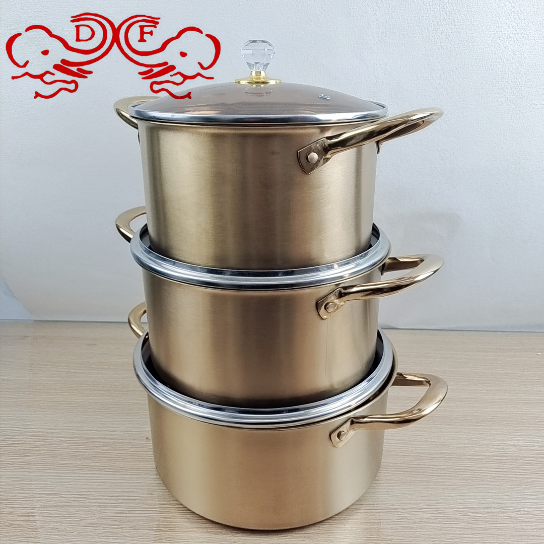 DF99214 Three-piece and multi-piece POTS for Africa and Southeast Asia, stainless steel soup POTS, kitchen and hotel supplies, DF TRADINGHOUSE Specification image