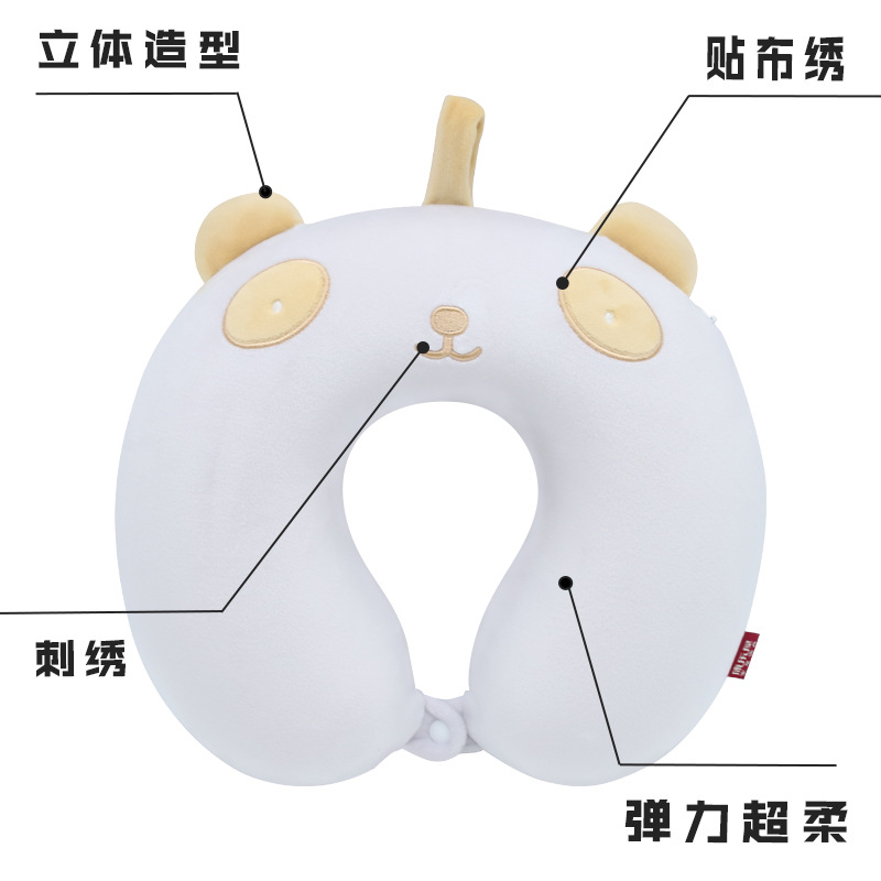 Dibujos animados animales lindo lento rebote espuma de memoria almohada en forma de u casa de recreación panda protector de cuello almohada de cuello de viaje pedido details Picture