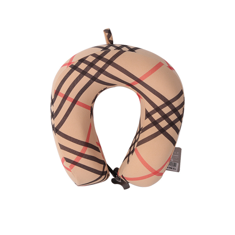 Order and purchase of double-sided raised checkered fabric memory foam U-shaped pillows, Kanglewu travel pillows, portable neck pillows and neck protection pillows Item Picture