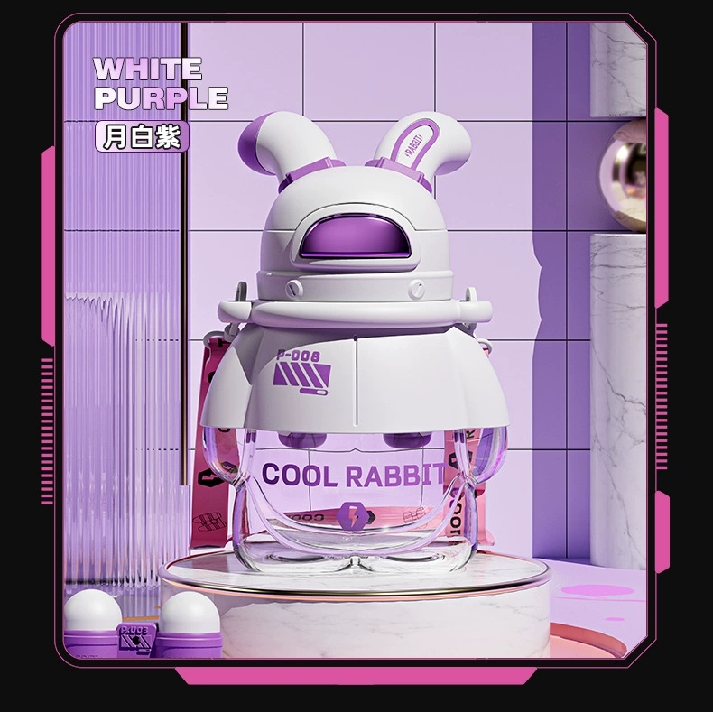 Plastic cup S98-YS8018 Lightning Rabbit Space Cup, anti-drop plastic cup, straw, popular water cup, cool and large capacity water bottle detail image 17