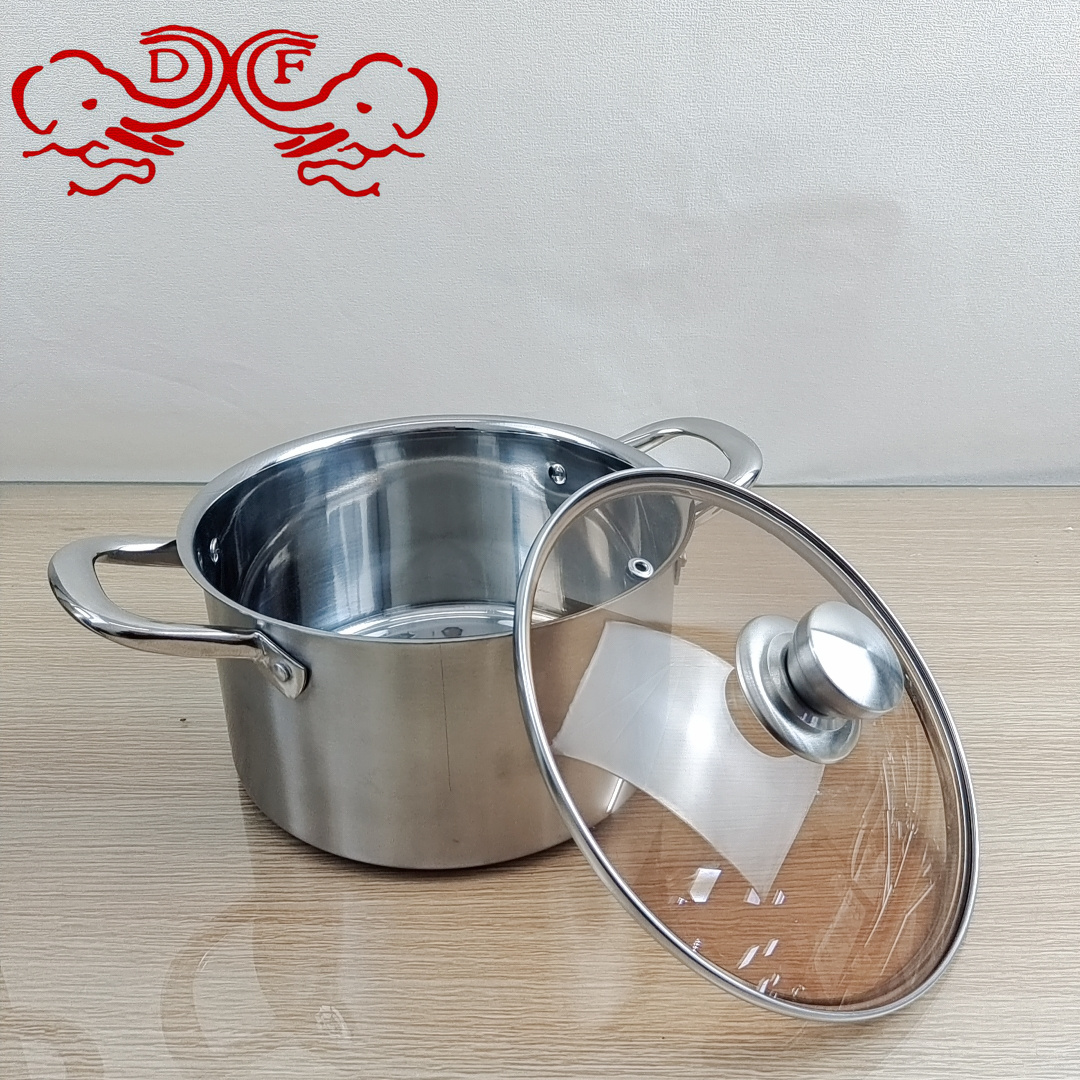 DF99124 stainless steel soup pot, household noodle cooking pot, induction cooker, suitable gift, small soup pot, DF TRADINGHOUSE Item Picture