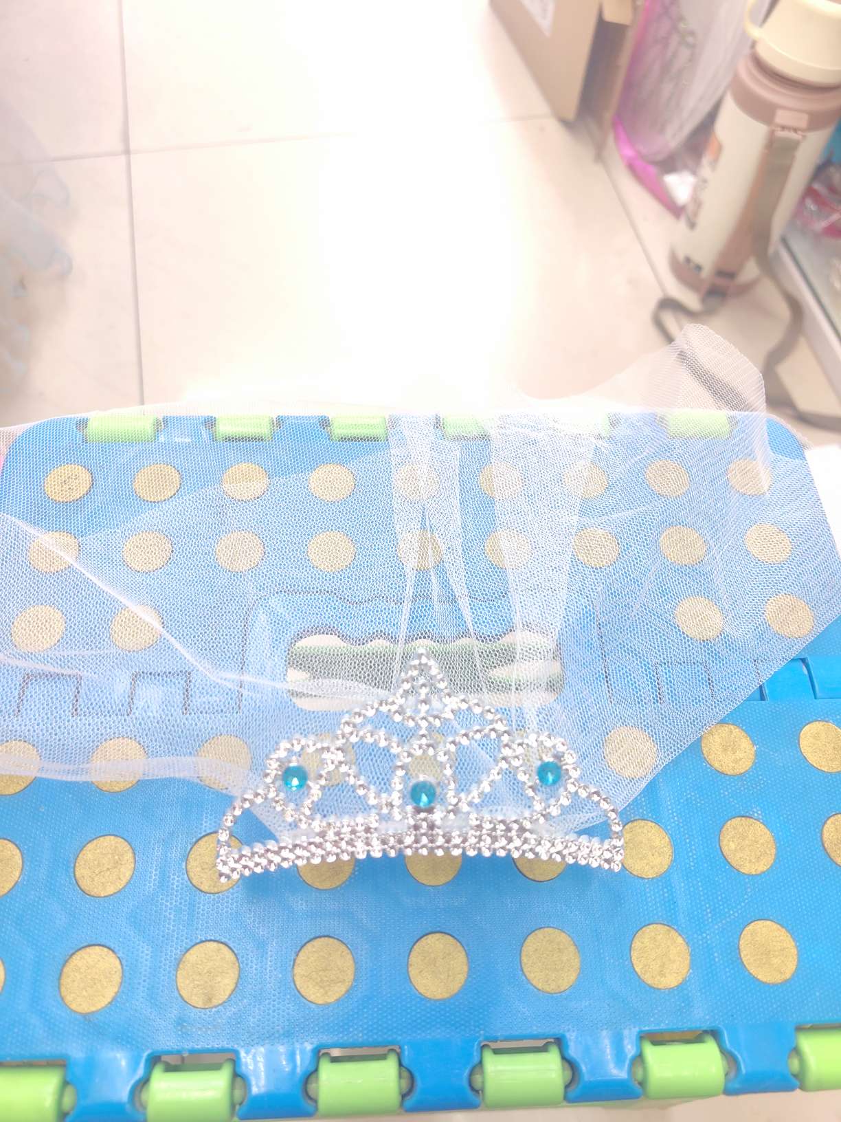 Holiday Party, Bridal Tiara, Wedding Tiara, Princess Tiara, Wedding Party, Wedding Tiara, Electroplated Crown, Veil, details Picture