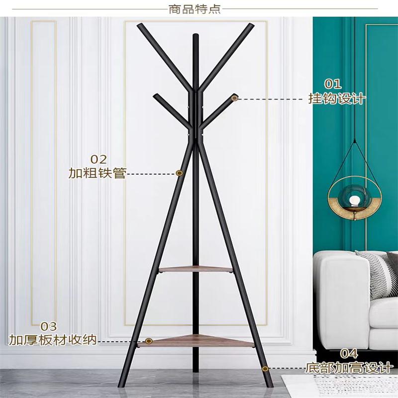 衣帽架/木衣帽架/立式衣架/帽拖产品图