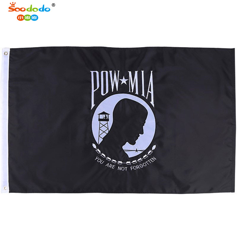 Small dudu XDSQ-ALBB manufacturers cross-border supply of Amazon American POW flag 90*150cm Oxford cloth double embroidered flag