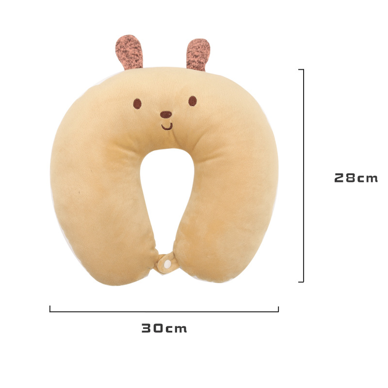 Cartoon animal cotton-filled U-shaped pillow order, Kangle House PP cotton-filled neck pillow, office and travel neck protection pillow order Specification image