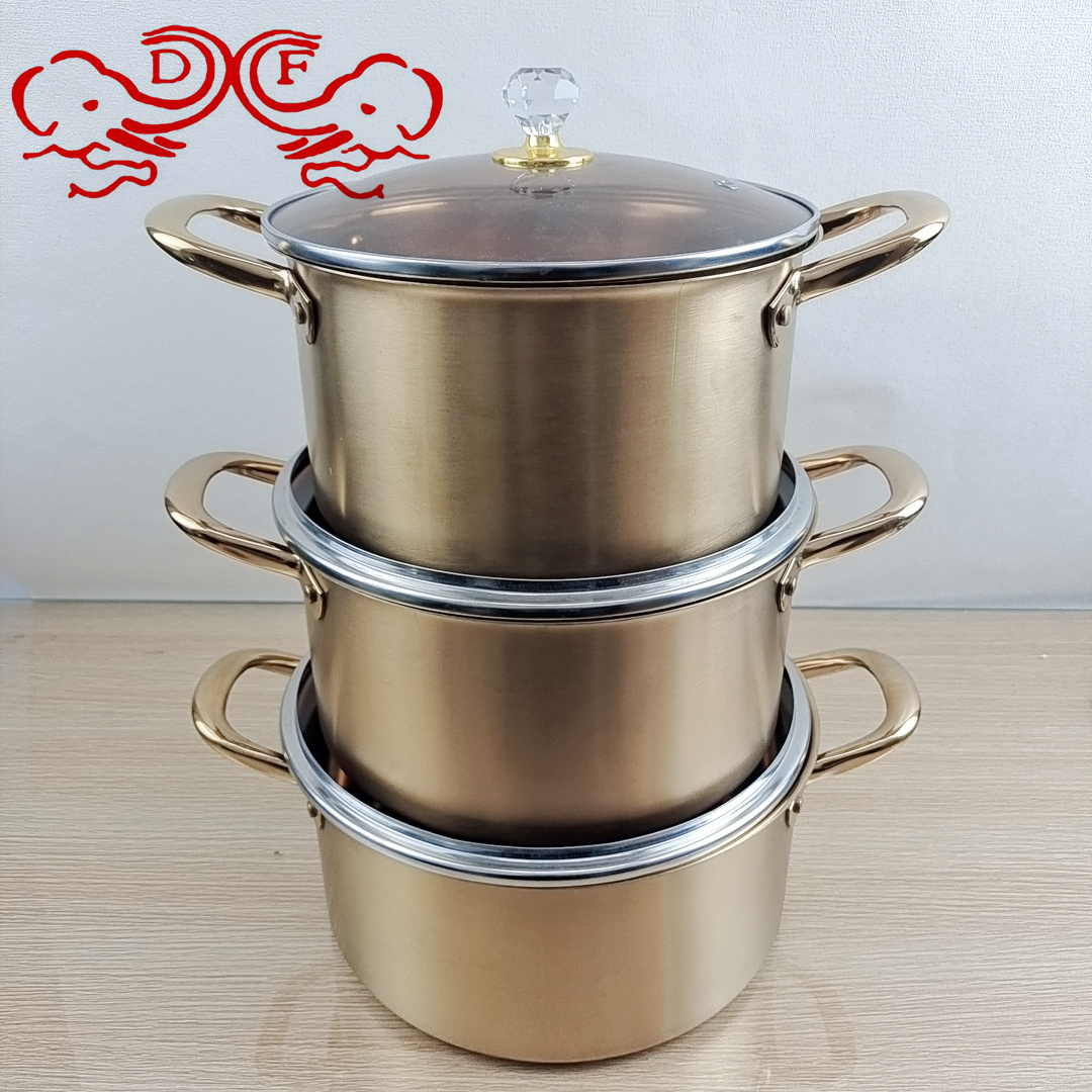 DF99214 Three-piece and multi-piece POTS for Africa and Southeast Asia, stainless steel soup POTS, kitchen and hotel supplies, DF TRADINGHOUSE details Picture