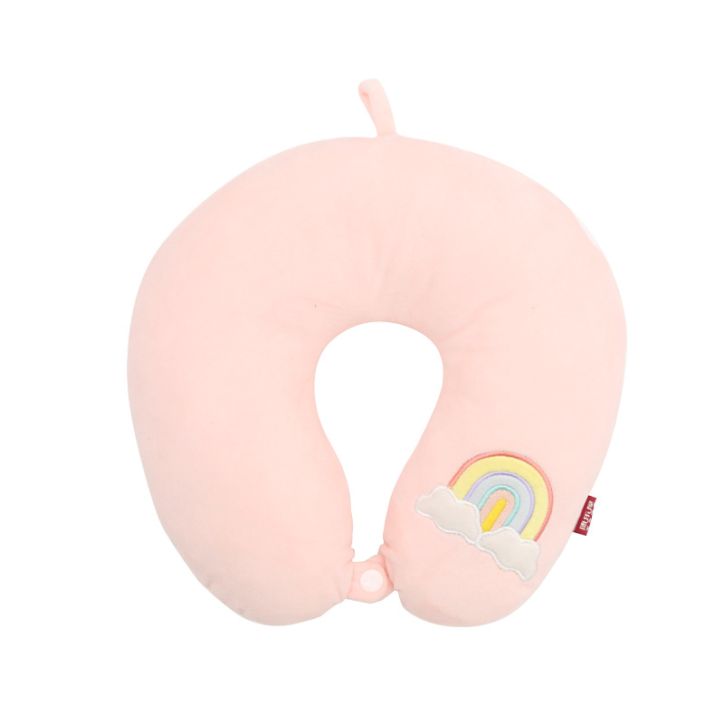 Order Cartoon Rainbow cotton-filled U-shaped pillow, Kangle House PP cotton-filled neck pillow, travel and business trip neck protection pillow Item Picture