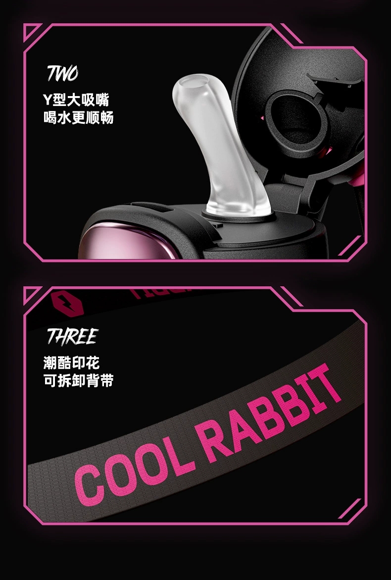 Plastic cup S98-YS8018 Lightning Rabbit Space Cup, anti-drop plastic cup, straw, popular water cup, cool and large capacity water bottle detail image 13