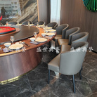 天津海鲜酒店电动餐桌椅米其林餐厅现代简约餐椅明档餐厅轻奢椅子
