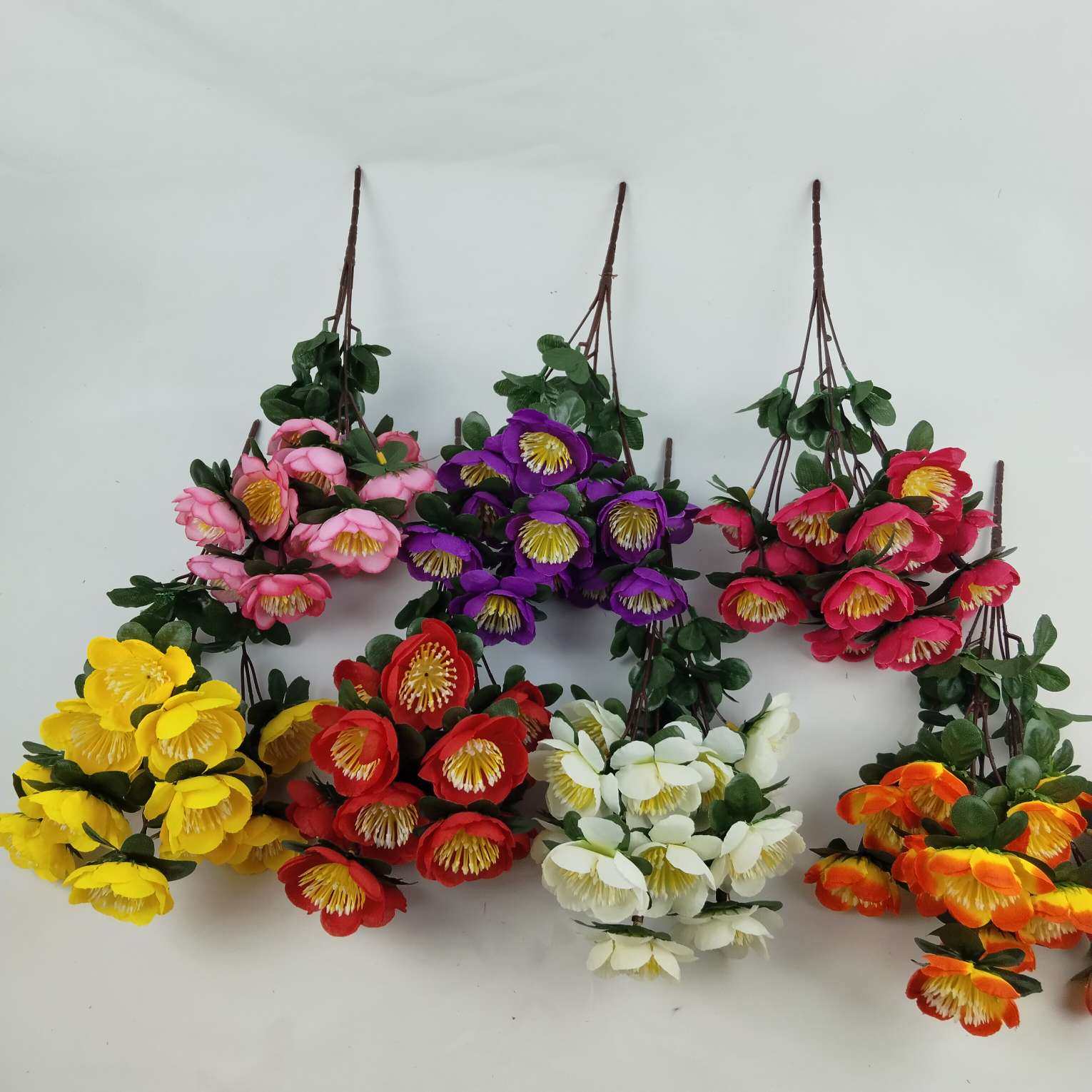 Manufacturers direct sales 5 fork 15 camellia indoor and outdoor decoration shooting props thumbnail