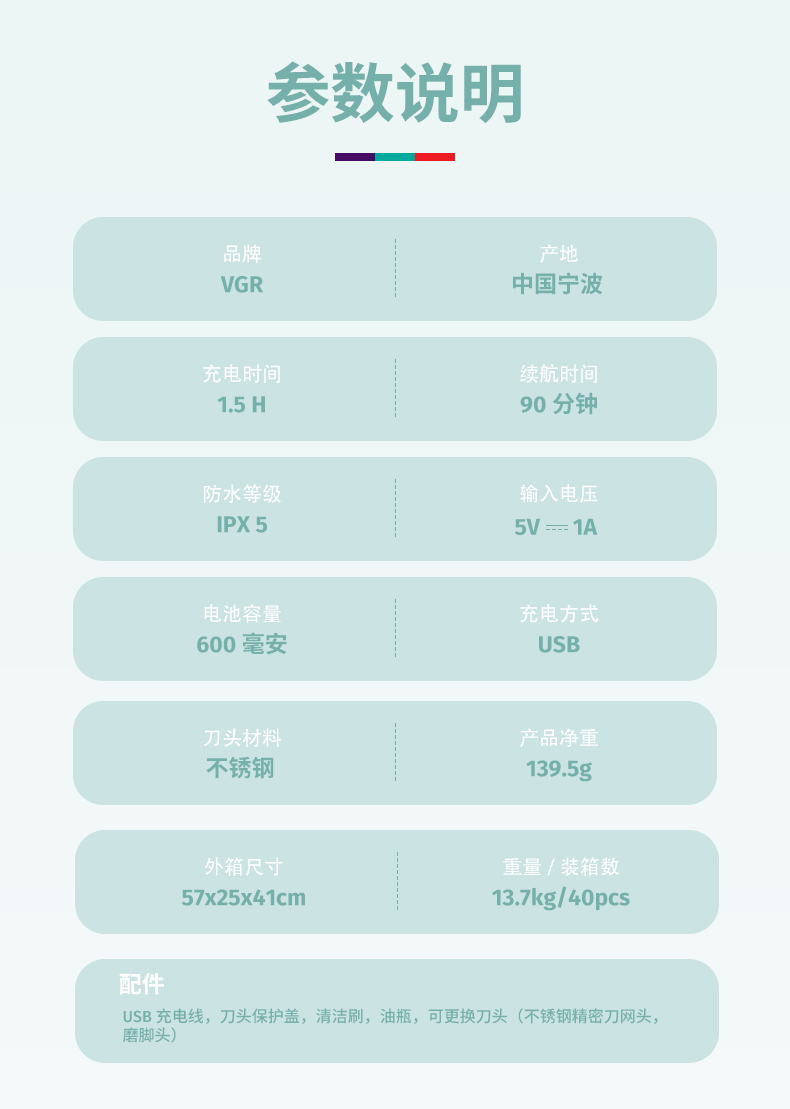 VGR732女士拔毛器多功能剃毛器三合一跨境电动脱毛仪腿毛磨脚器详情10