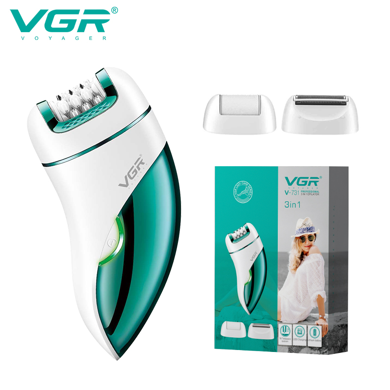 VGR731拔毛器三合一多功能女士护理套装多合一剃毛器电动脱毛仪