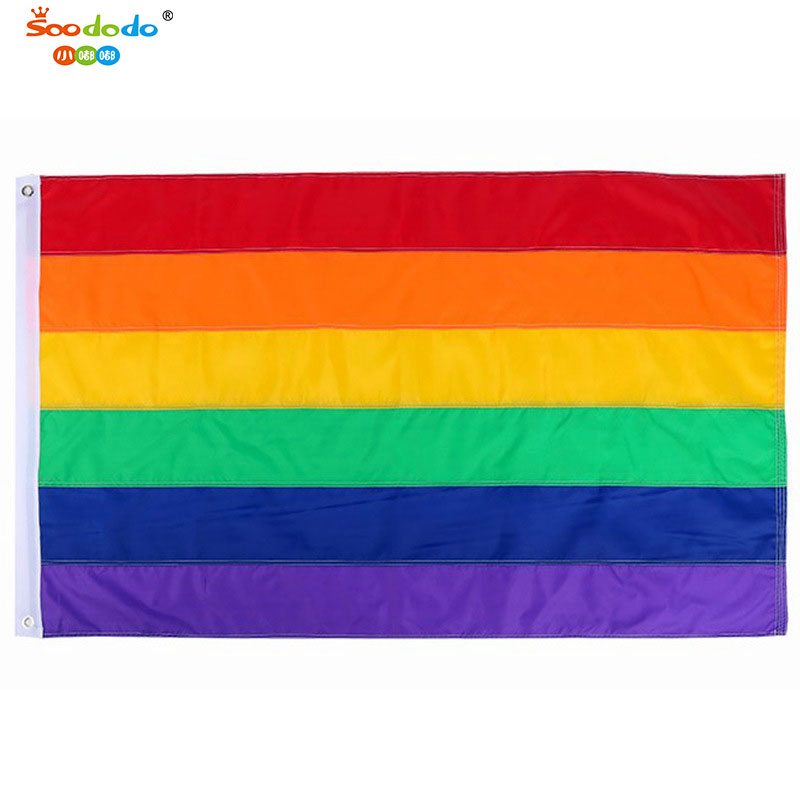 XDSQ-JF-RAIN manufacturers supply 90*150cm line splicing rainbow flag LGBT gay flag No. 4 gay gay flag