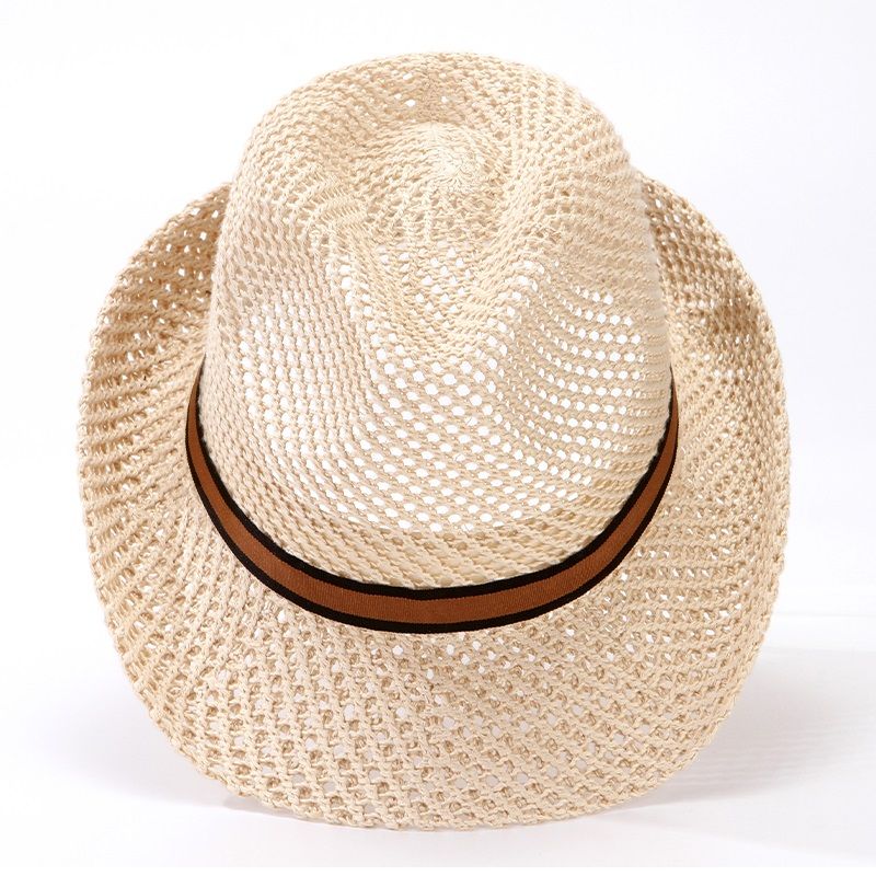 流行帽新款洋气礼帽防晒遮阳男士礼帽高档时尚透气中老人网眼男女