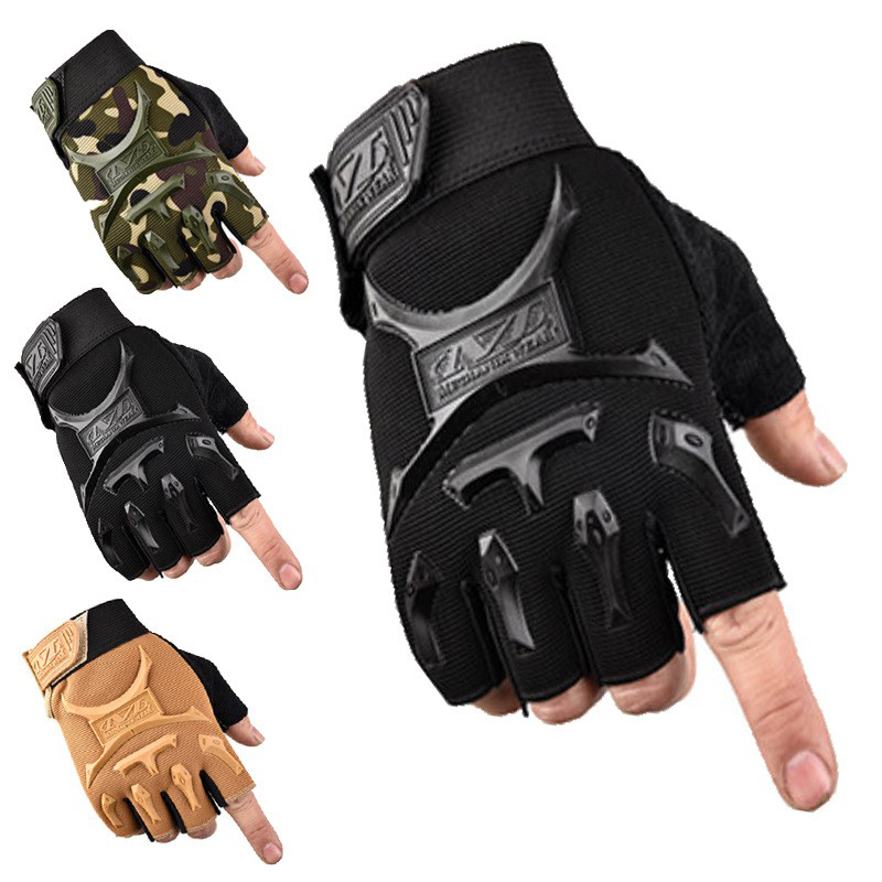 180211 Motorcycle half-finger gloves Bicycle cycling gloves Cycling sports half-finger gloves non-slip fishing half-finger gloves