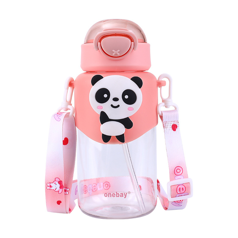 S98-2003 Dopamine Cartoon Straw Cup Portable New Water Cup Girl Cartoon Cute Plastic Water Bottle Application Scenario