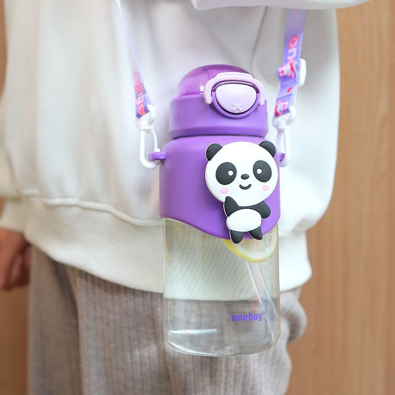 S98-2003 Dopamine Cartoon Straw Cup Portable New Water Cup Girl Cartoon Cute Plastic Water Bottle Specification drawing