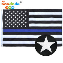 小嘟嘟XDSQ-ALBB-BB35-1P亚马逊跨境供应美国刺绣旗警察蓝条旗90*150cm防水户外悬挂旗帜