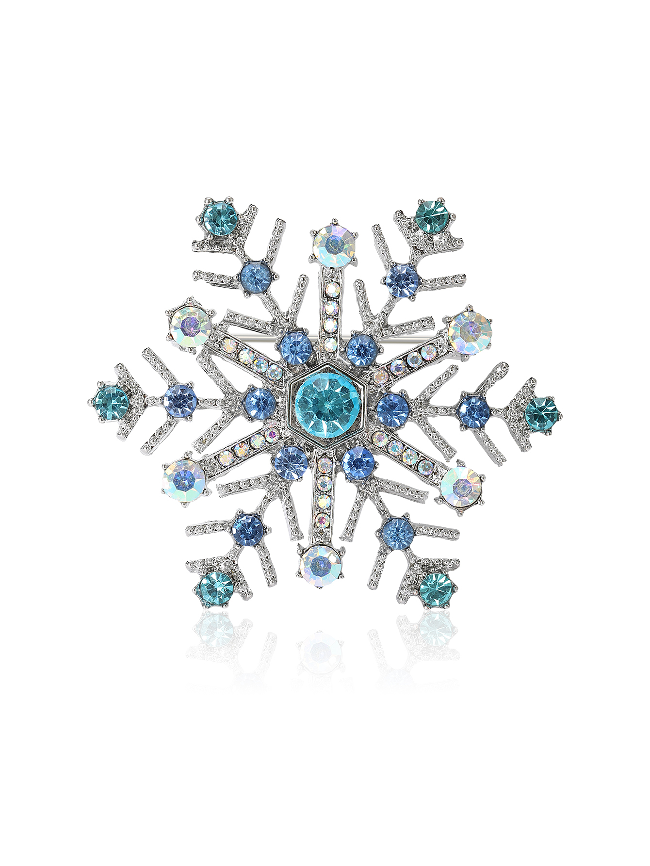 Ziyang Accessories 2024 New Style Chinese alloy water diamond snowflake brand brooch, high-end women's individual fashion brooch, elegant brooch pin, coat cardigan, accessories factory direct sales Item Picture