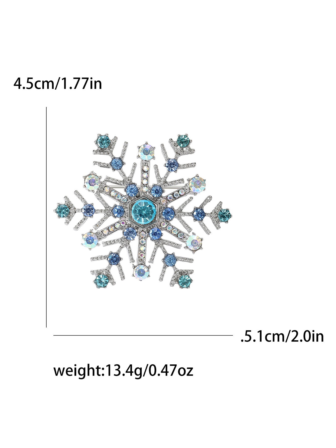 Ziyang Accessories 2024 New Style Chinese alloy water diamond snowflake brand brooch, high-end women's individual fashion brooch, elegant brooch pin, coat cardigan, accessories factory direct sales Specification image