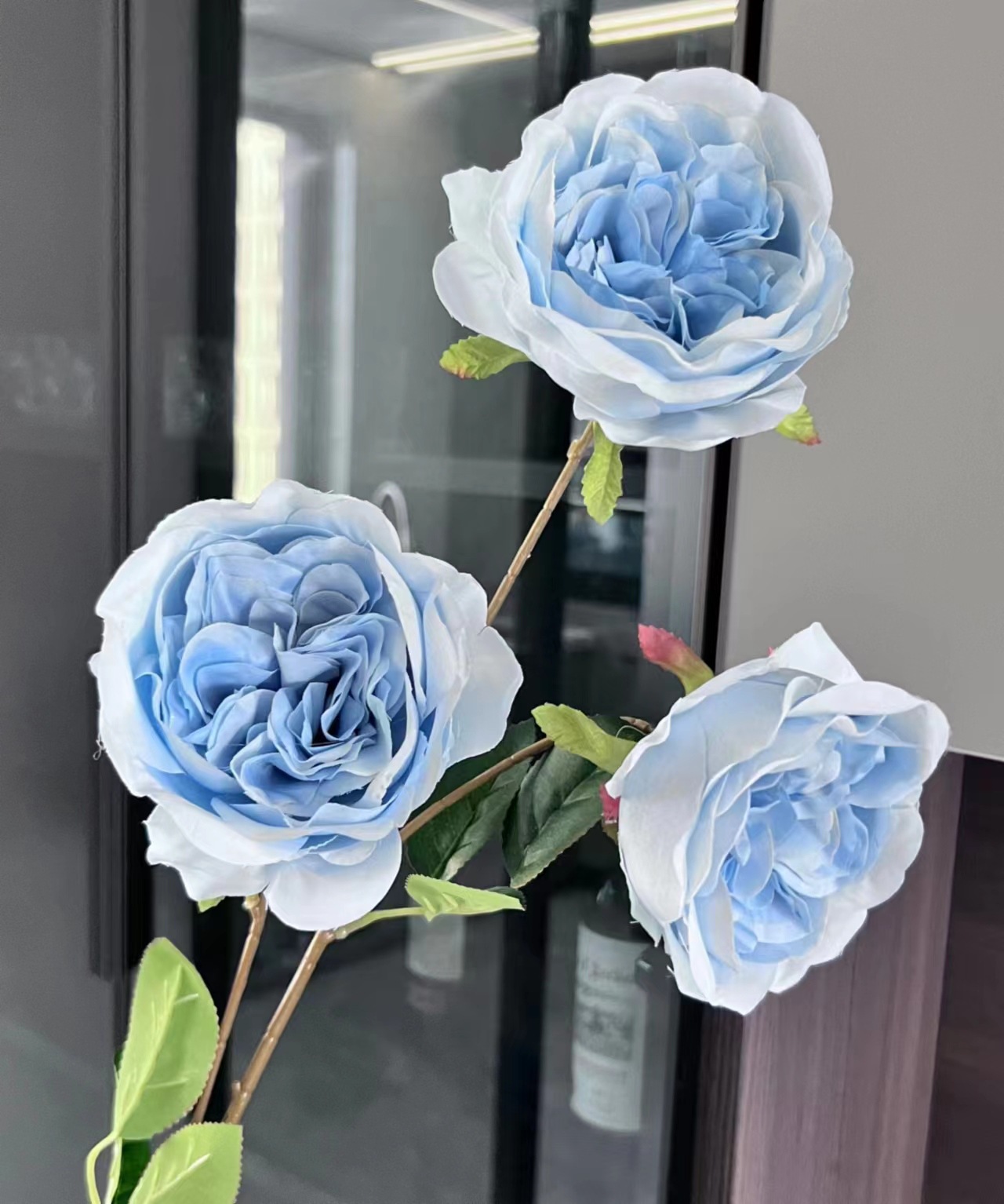 Factory Direct Sales Single Three Head Austin Wedding Decoration Diy Flower Material Flower Art Indoor And Outdoor Decoration Simulation Plastic Flowers Item Picture