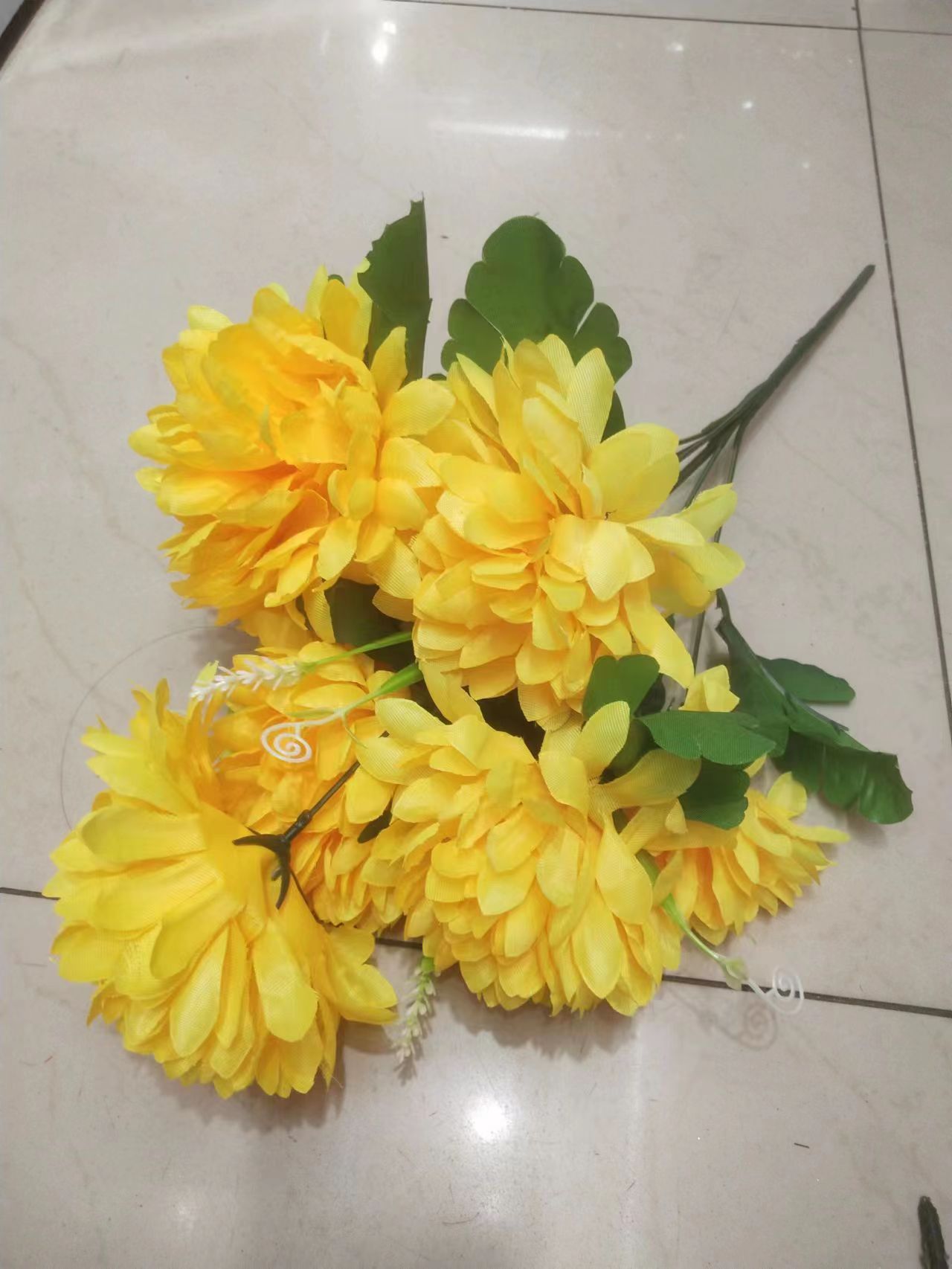 Factory Direct Sales 7 Head Chrysanthemum Simulation Plastic Flower Diy Flower Art, Qingming Festival Sacrifice False Flowers Specification drawing