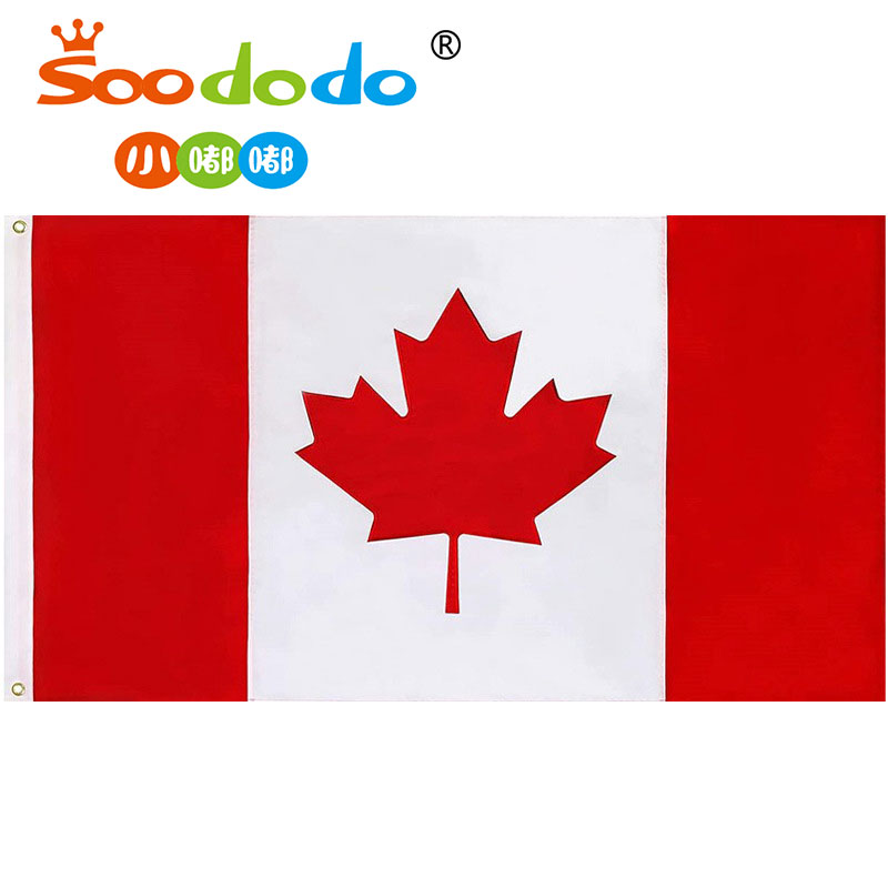 小嘟嘟XDSQ-112亚马逊加拿大国旗3x6英尺条纹拼接贴布绣花枫叶防水旗详情2