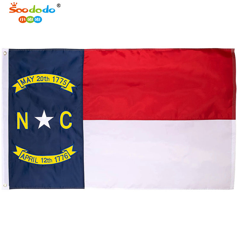 小嘟嘟XDLX-JSF-NC35亚马逊爆款北卡罗莱纳州旗条纹拼接绣花防水美国旗