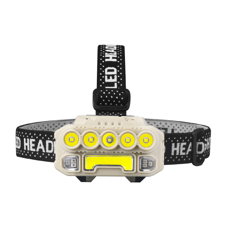 Hand-waving sensor headlight, strong charging work light, head-mounted fishing light, work headlight, emergency repair light, cycling light, bicycle light, running light, super bright COB headlight, outdoor waterproof adventure headlight Specification image