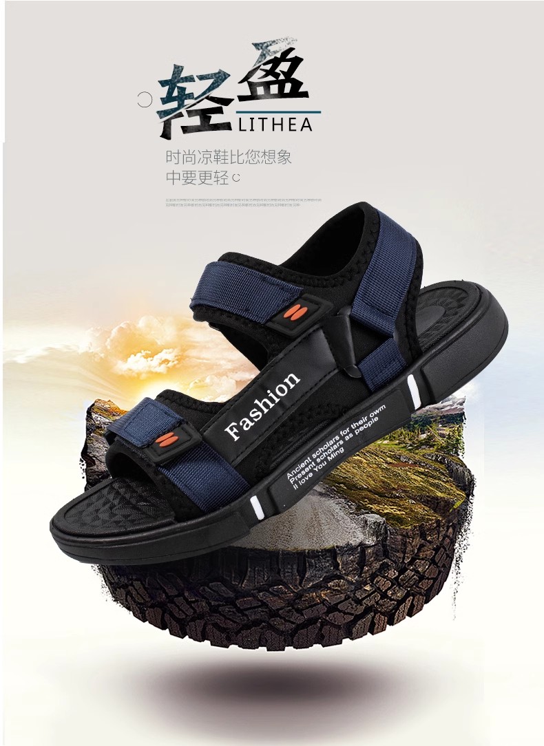 2024新款越南风防滑拖鞋男式凉鞋罗马风格织带休闲沙滩鞋学生夏季潮流Heelshoes详情1