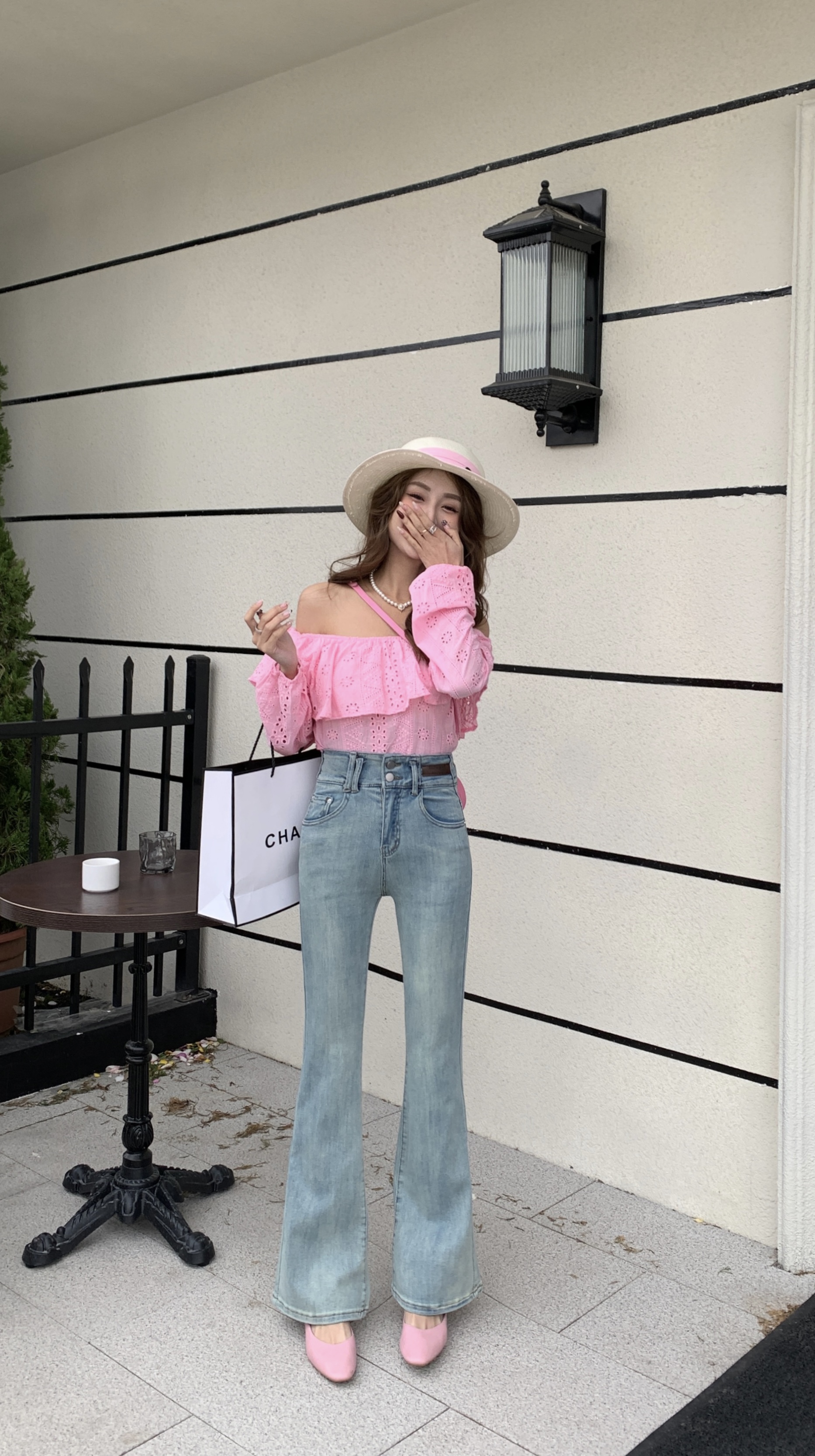 Light Blue Design Sense Fashion Micro Cropped Jeans Women's High-Waisted Slim Jeans 2024 Spring New Specification drawing