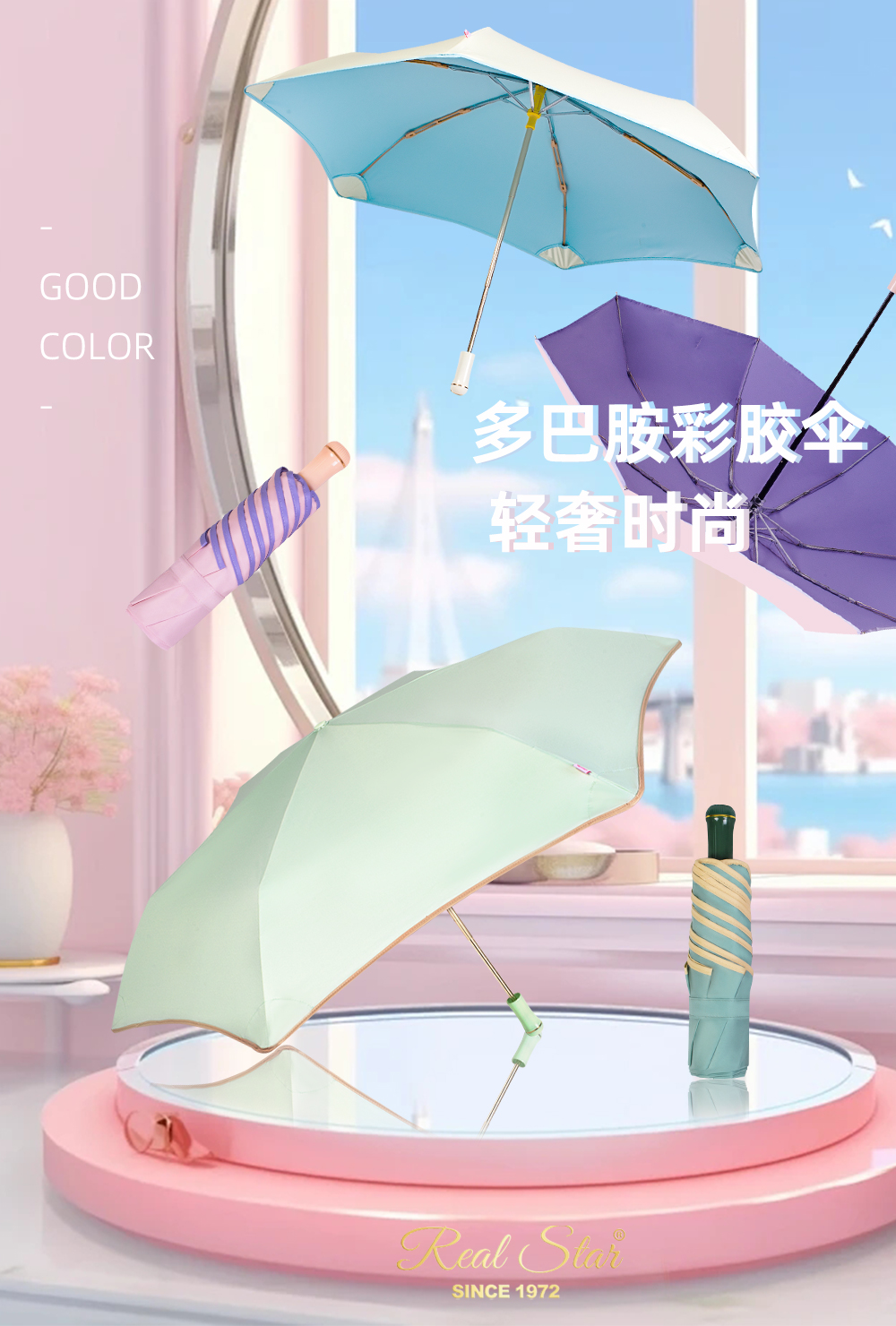 5061 umbrella without beads, three-fold retractable umbrella for sun protection, all-weather umbrella for women, 嗮 umbrella, super wind-resistant umbrella wholesale pic 2