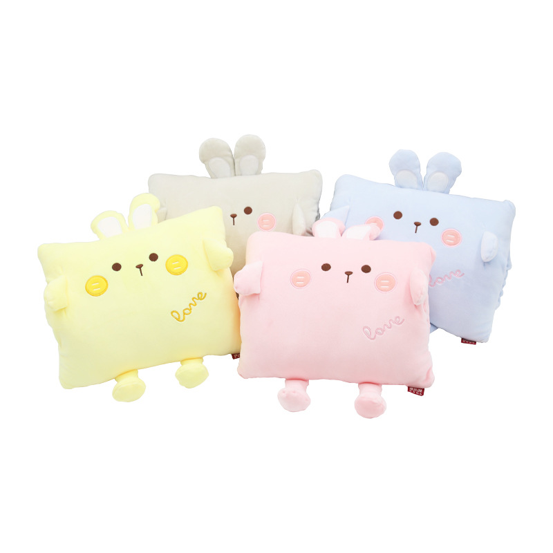 Custom-made cartoon cute rabbit throw pillows, Kanglewu plush toys order, cotton-filled winter warmth and hand warmth cover order pic 4
