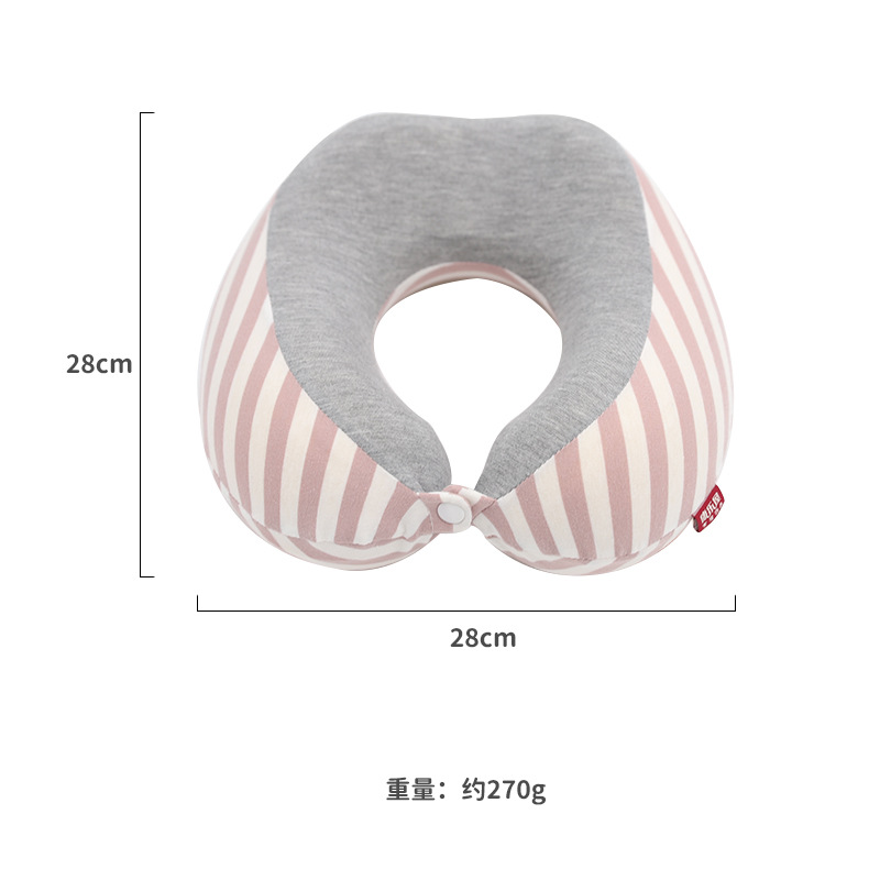 Modern and simple memory foam U-shaped pillow order, Kanglewu hump striped all-cotton business aircraft neck pillow Order Specification image