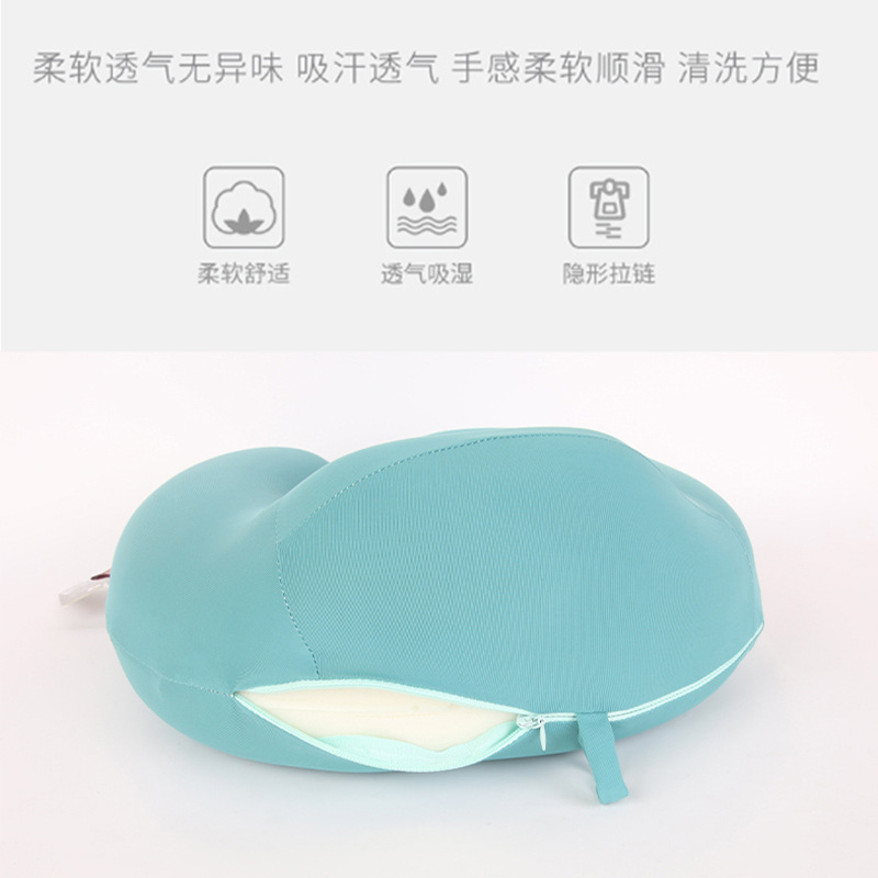 Order Ice Silk Modern Simple Memory foam U-shaped pillow, Kanglewu solid color cold feel high neck pillow, neck guard pillow details Picture