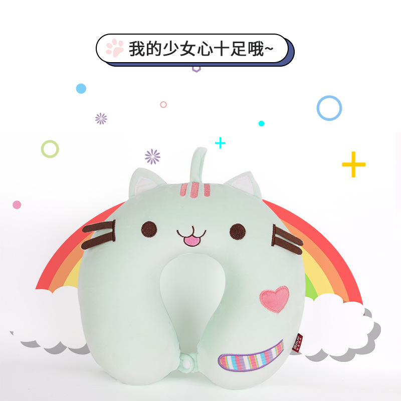 Cartoon animal cat memory foam U-shaped pillow order, Kanglewu office travel airplane neck pillow order details Picture