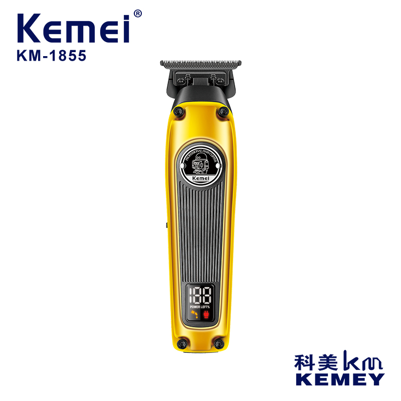 科美/KEMEI跨境液晶数显电推子理发剪粉末冶金刀头专业推剪理发器KM-1855