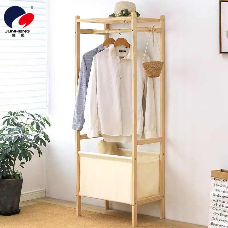 Simple coat rack, floor-standing bedroom hanging rack, solid wood storage rack, coat rack, home clothes rack, creative storage rack Application Scenario