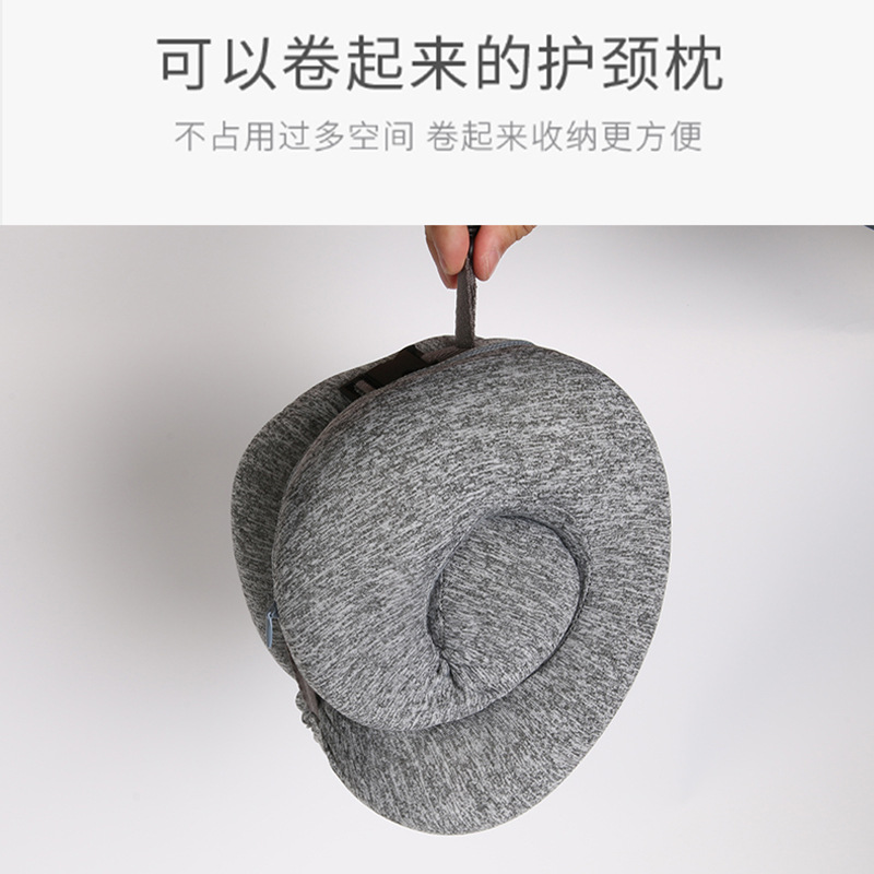 Order snowflake fabric memory foam U-shaped pillow, Kanglewu storage neck support pillow, slow rebound travel pillow details Picture