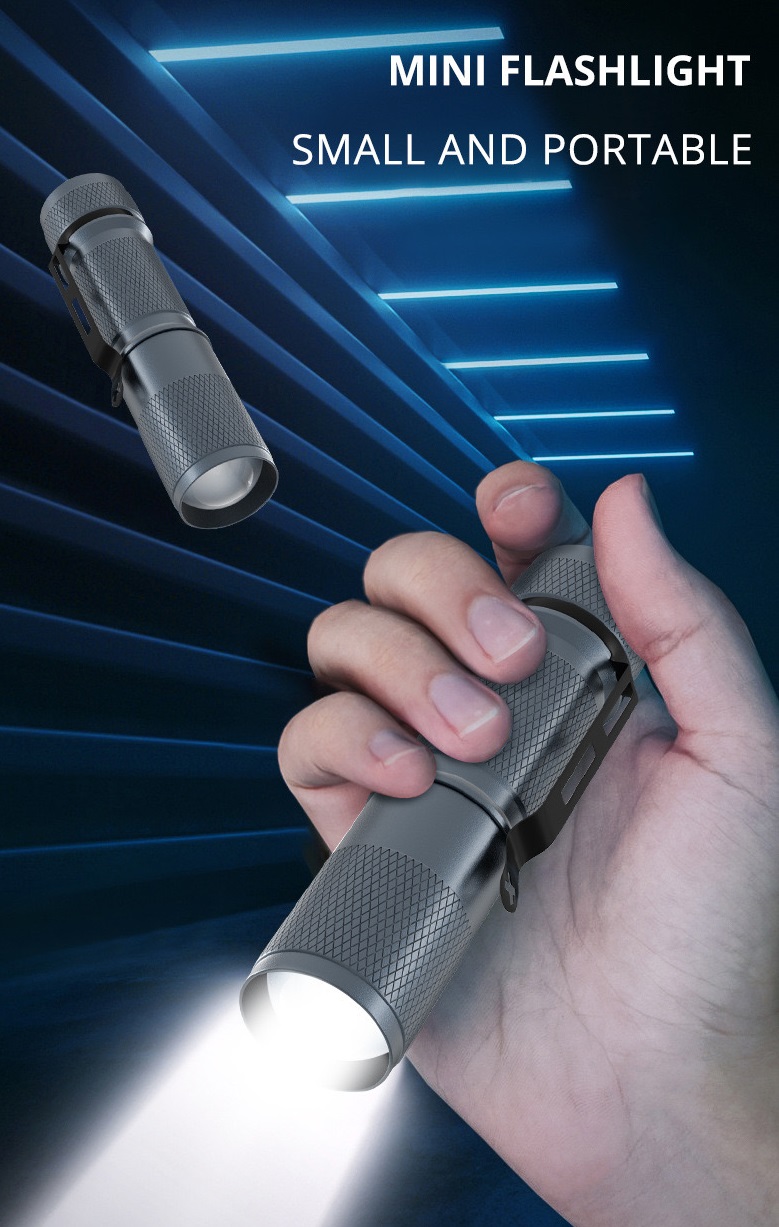 户外强光手电筒铝合金手电筒迷你小手电伸缩手电筒88手电应急LED手电筒88探照灯自行车灯骑行灯户外应急探险手电筒详情1