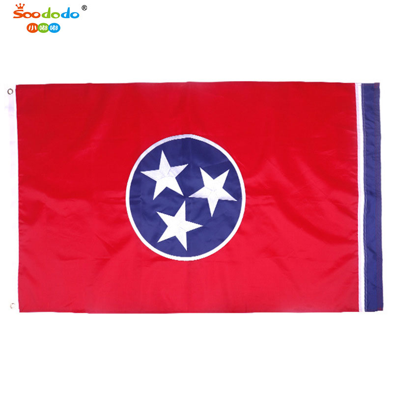 Small dudu XDLX-35 3*5ft Tennessee flag 90*150cm Oxford cloth embroidered flag source manufacturers wholesale