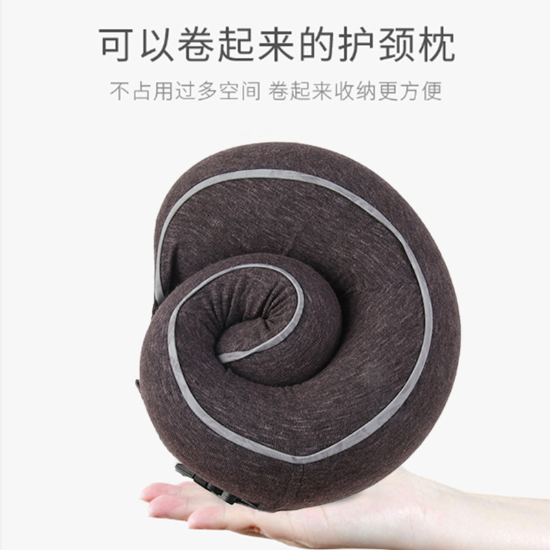 Order a knitted fabric and high memory foam U-shaped pillow for the recreation house, a storable neck pillow, and a slow-rebound travel pillow details Picture